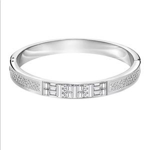 SWAROVSKI CRYSTAL ETHIC SILVER BANGLE BRACELET
